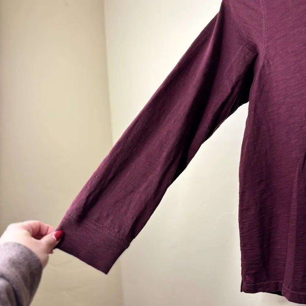 UNTUCKit Men's Yannik Henley Shirt Size XL Burgundy L/S‎ Cotton Slub Casual